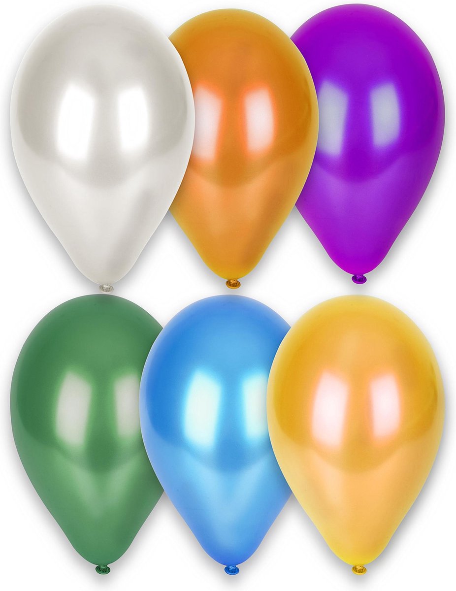 GLOBOLANDIA - 12 metallic ballonnen in verschillende kleuren - Decoratie > Ballonnen